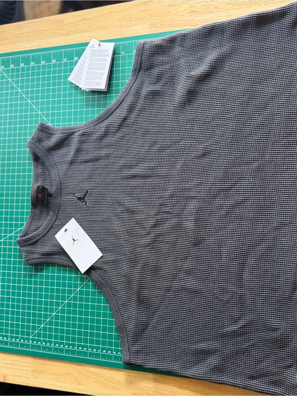 Jordan Grey Textured Waffle Tank with Jumpman